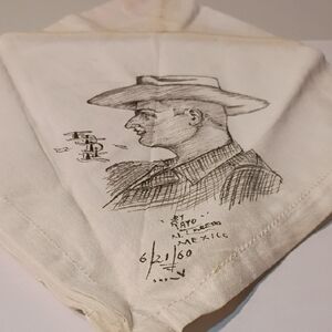 Laredo Black and White Sketch on Cloth